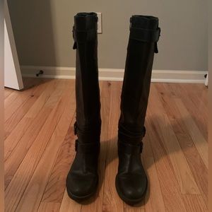 Enzo Angiolini ‘Saylem’ tall black leather riding boots size 8